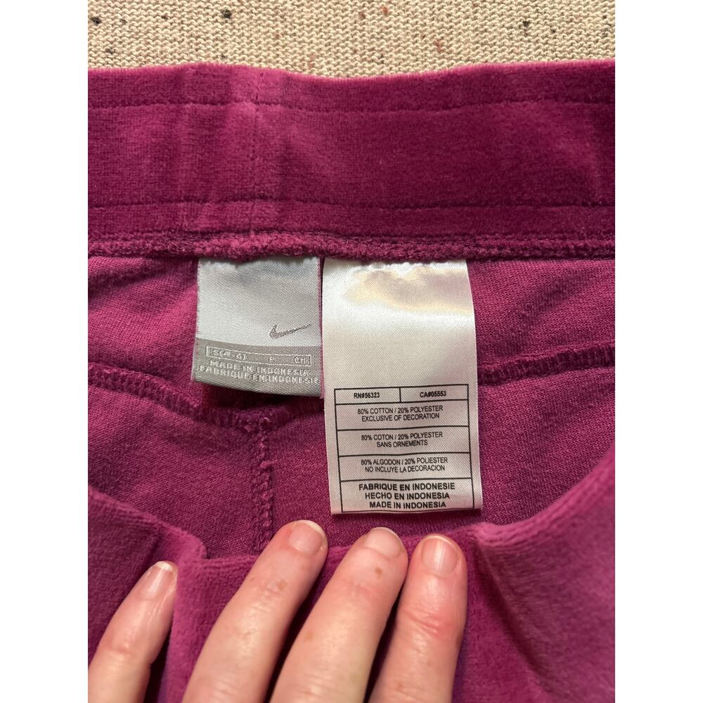 Nike Velour Pants Small Dark Pink Y2K Style Swoosh on Leg Women's - Picture 6 of 7